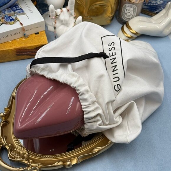 🆕 LULU GUINNESS 🧿 NWOT Antique Rose Iconic Lips Perspex Clutch on a Chain Bag - Picture 14 of 16
